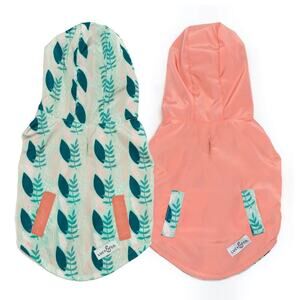 Lucy & Co. The Minty Fresh Reversible Dog Raincoat NWT